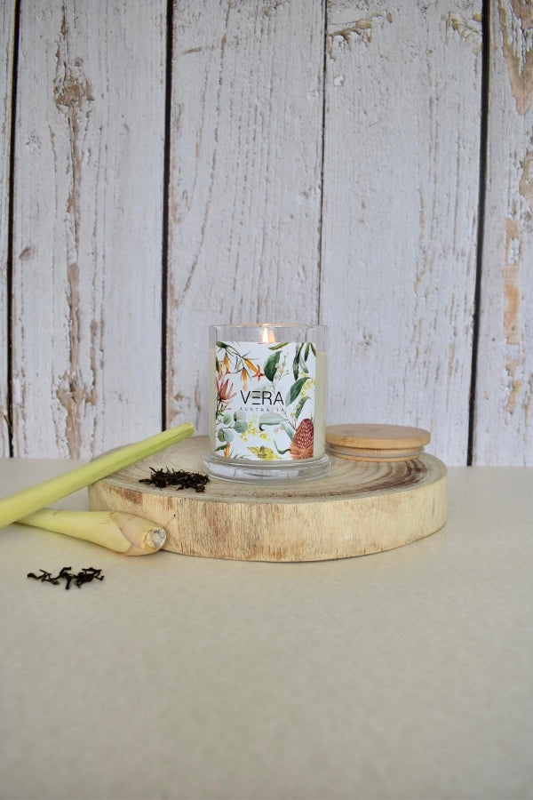 Green tea & lemongrass candle